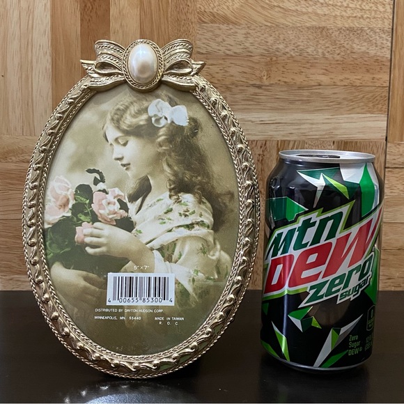 Vintage Dayton Hudson Corp Gold-tone Ornate Faux Pearl Bow Photo Picture Frame - Picture 9 of 16